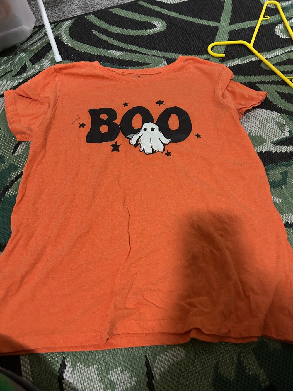 Kids Orange BOO Ghost Short Sleeve Graphic Tee